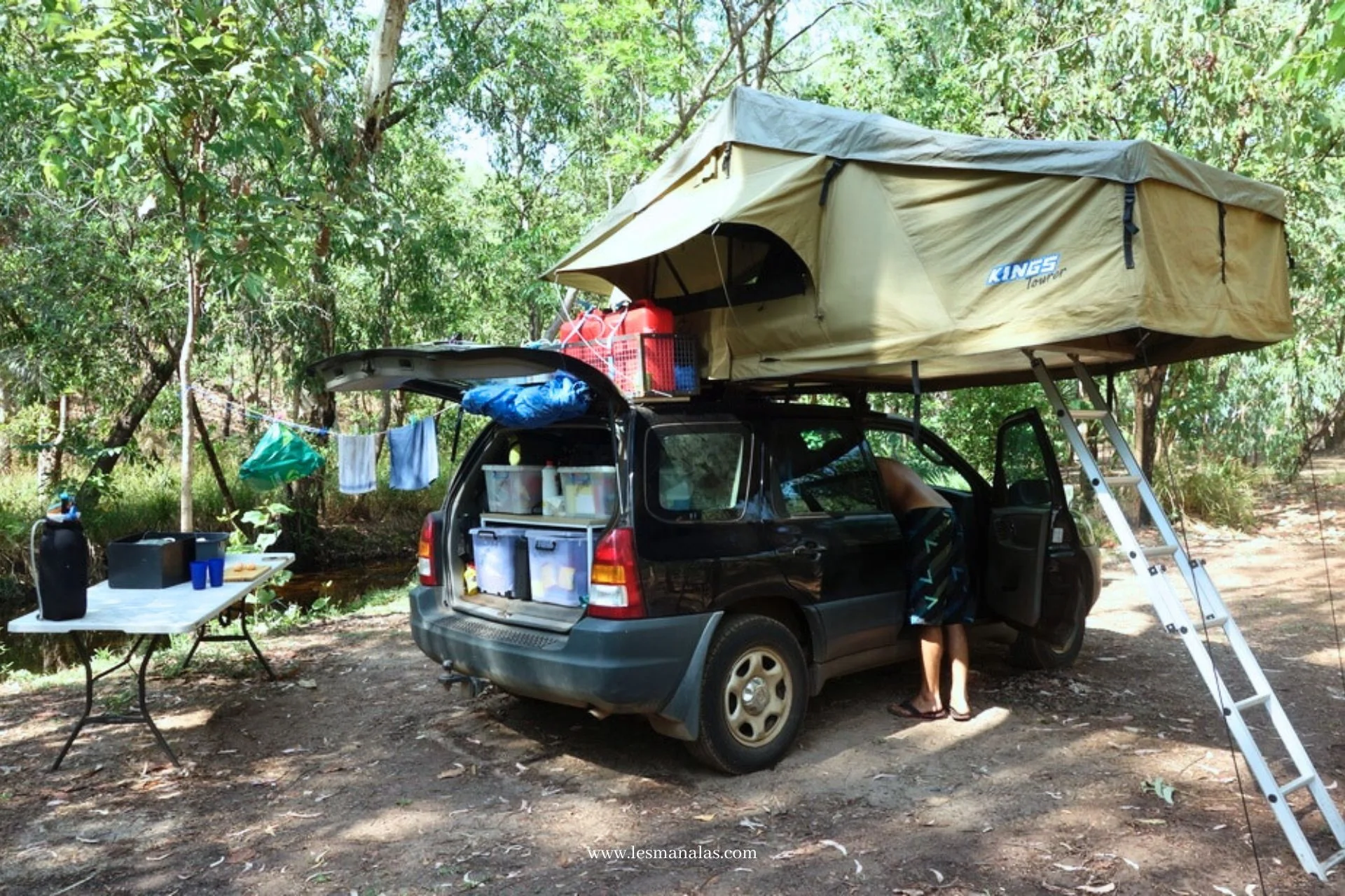 Campement avec notre 4x4 en Australie